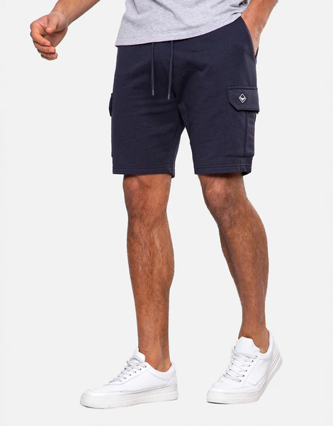  Threadbare Cargo Sweat Shorts In Navy 