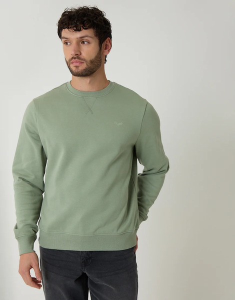  Threadbare Cotton Blend Crew Neck Sweatshirt In Green 