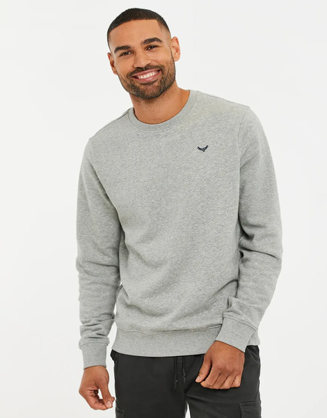  Threadbare Cotton Blend Crew Neck Sweatshirt In Light Grey 