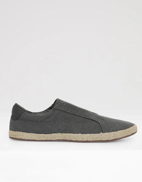  Threadbare Cotton Canvas Slip On Espadrilles In Grey 