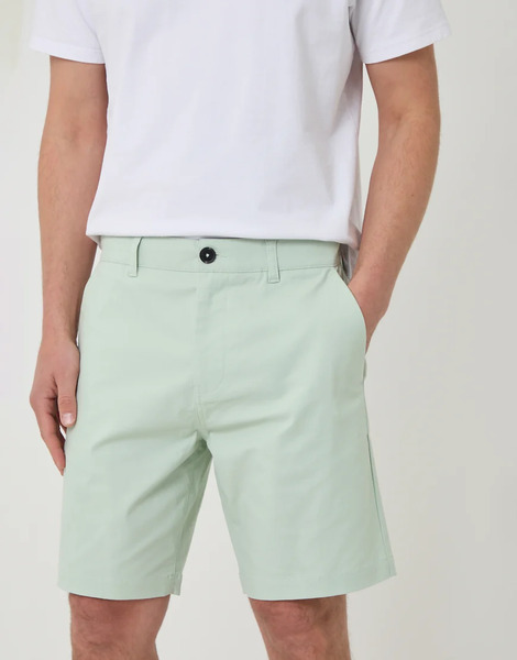  Threadbare Cotton Regular Fit Stretch Chino Shorts In Mint Green 