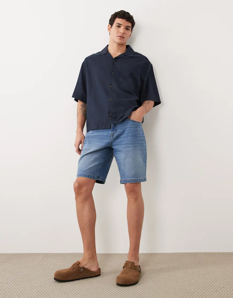  Threadbare Denim Shorts In Washed Light Blue 