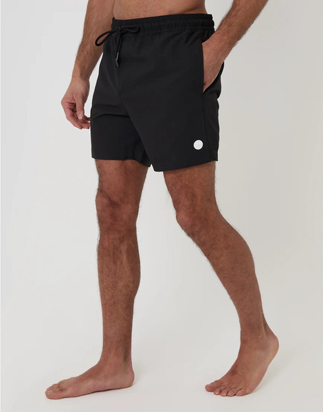  Threadbare Drawcord Waist Seersucker Swim Shorts In Black 