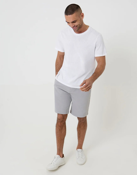  Threadbare Elasticated Waist Stretch Chino Shorts In Off White 