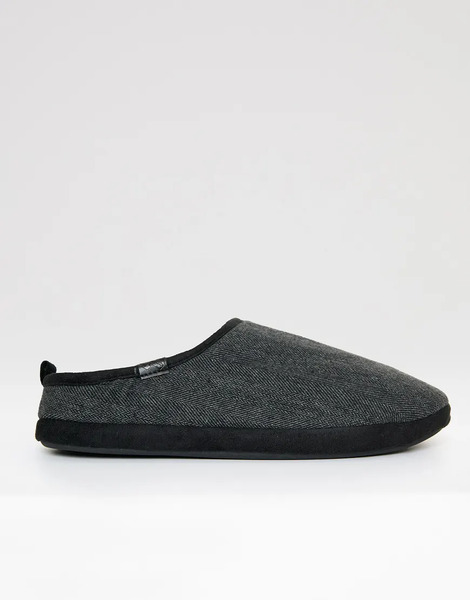  Threadbare Faux Fur Lined Mule Slippers In Black 