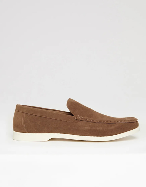  Threadbare Faux Suede Slip On Loafers In Taupe Neutral 