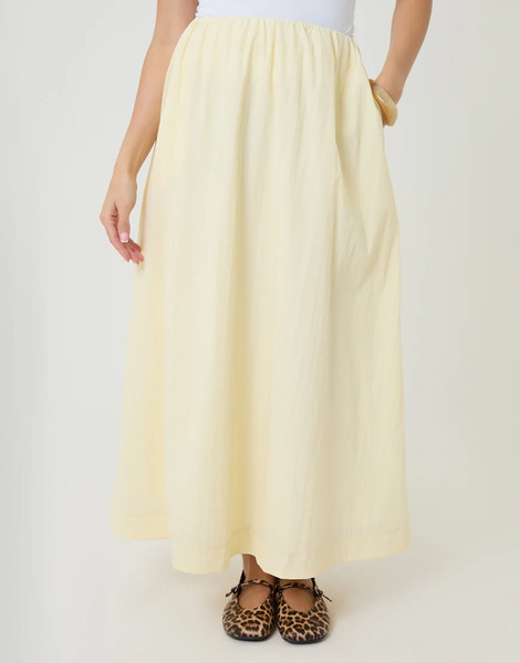  Threadbare Gathered Waist Maxi Skirt In Yellow 