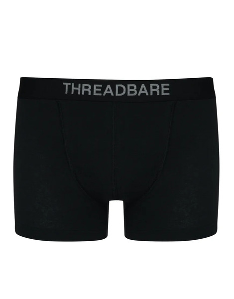  Threadbare 3 Pack 'arnold' Hipster Fit Boxer Shorts In Black 