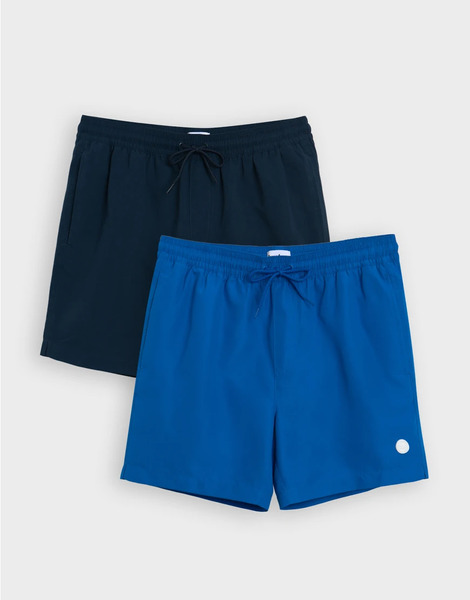  Threadbare 2 Pack Swim Shorts In Navy And Blue Multi 