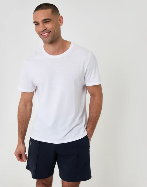  Threadbare Pique Pleated Sweat Shorts In Navy 