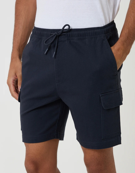  Threadbare Shorter Length Stretch Cargo Shorts In Navy 