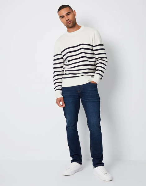  Threadbare Slim Fit Jeans With Stretch In Mid Blue 