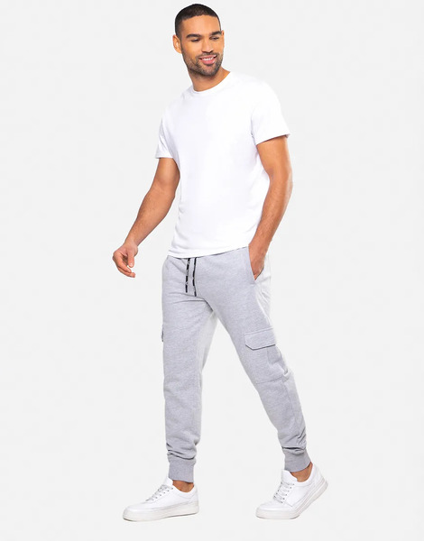  Threadbare 'stefan' Cargo Style Joggers In Grey 