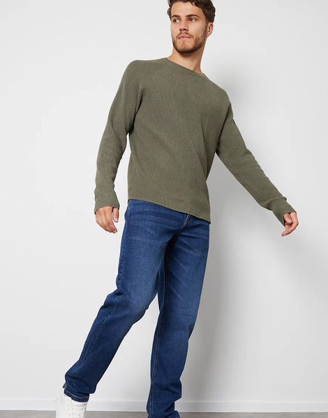  Threadbare Straight Fit Jeans With Stretch In Blue 