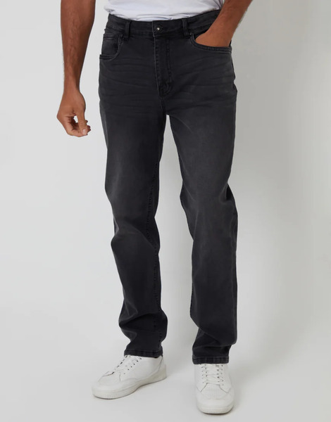  Threadbare Straight Fit Jeans With Stretch In Grey 
