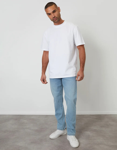  Threadbare Straight Fit Jeans With Stretch In Light Blue 