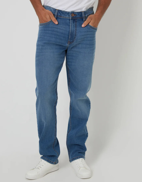  Threadbare Straight Fit Jeans With Stretch In Pale Blue 