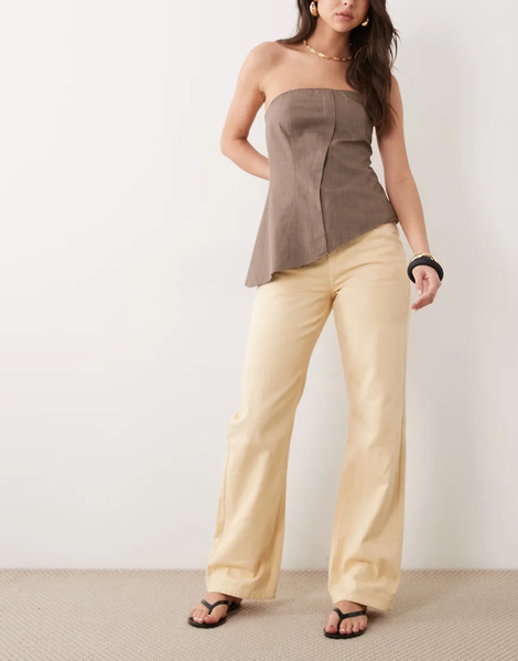  Threadbare Straight Leg Jeans In Buttermilk Yellow 