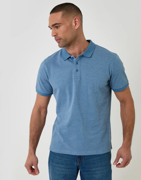  Threadbare Textured Cotton Polo Shirt In Blue 