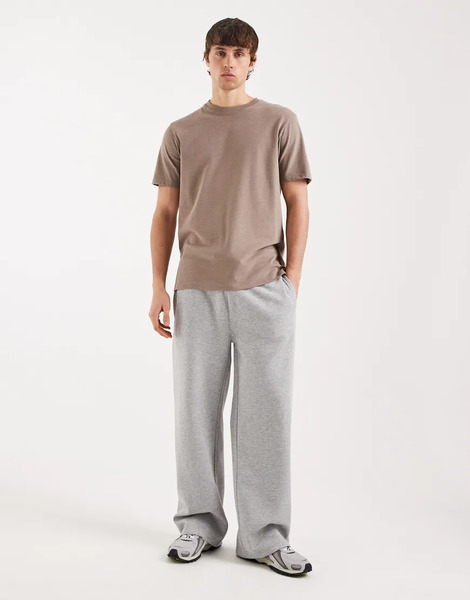  Threadbare Wide Leg Joggers In Grey Marl 