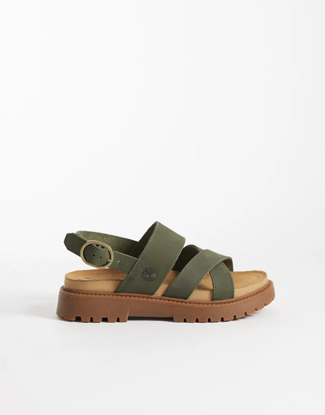  Timberland Backstrap Sandal In Dark Green Nubuck 