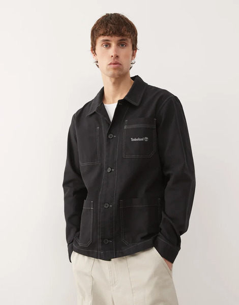  Timberland Chore Canvas Jacket In Black 
