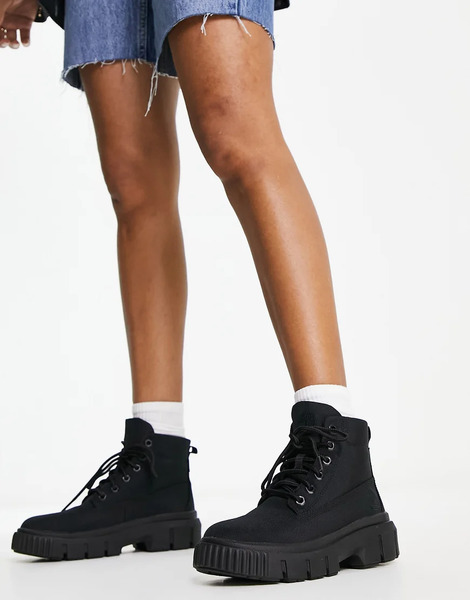  Timberland Greyfield Black Canvas Boots 