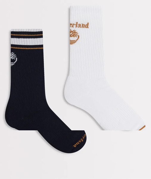  Timberland 2 Pack Retro Logo Crew In Dark Sapphire Navy 