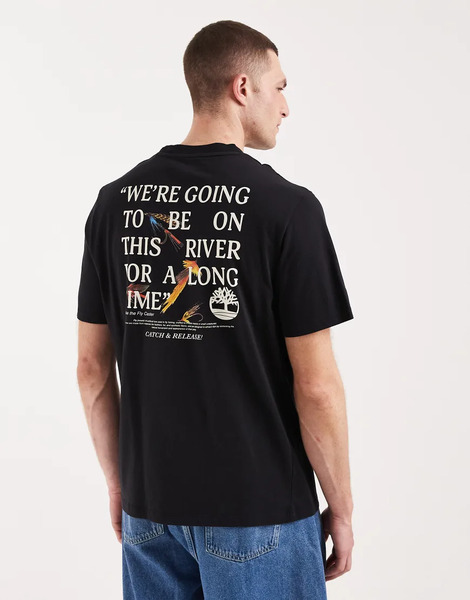  Timberland Slogan Tee In Black 