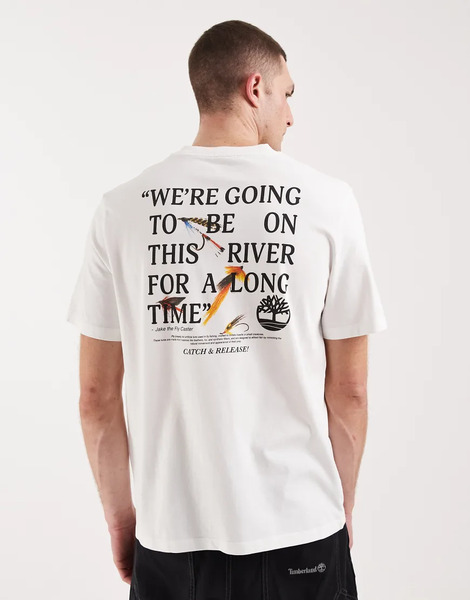  Timberland Slogan Tee In White 