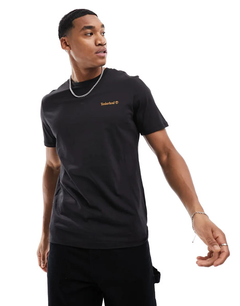 Timberland Small Script Logo T Shirt In Black 