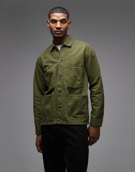 Tommy Hilfiger Chore Jacket In Khaki Green 