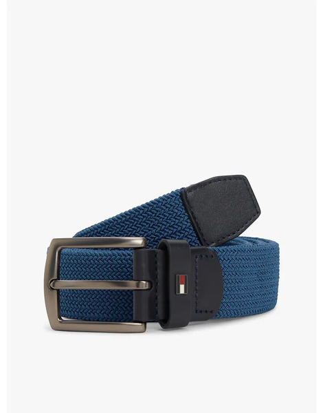  Tommy Hilfiger Denton Braided Webbing Elastic Belt In Multi Blue 