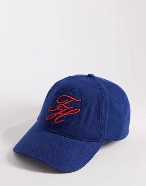  Tommy Hilfiger Script Logo Cap In Blue Navy 