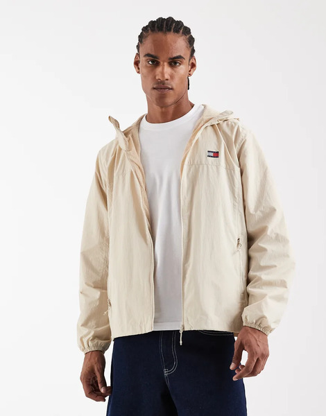  Tommy Jeans Chicago Packable Jacket In Beige Neutral 