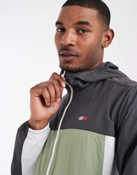  Tommy Jeans Chicago Packable Jacket In Khaki Green 