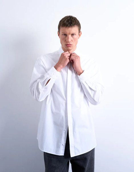  Topman Oversized Fit Formal Shirt In White 