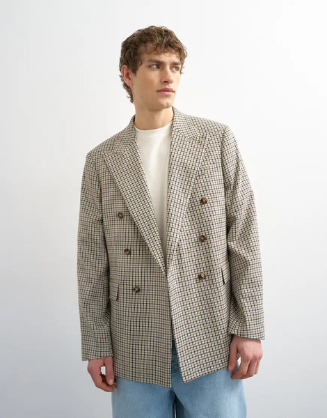  Topman Relaxed Gingham Check Blazer In Multi 