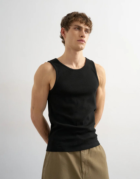  Topman Rib Vest In Black 
