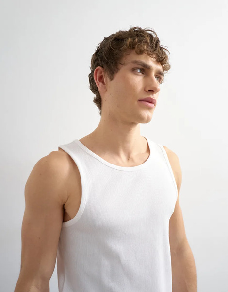  Topman Rib Vest In White 