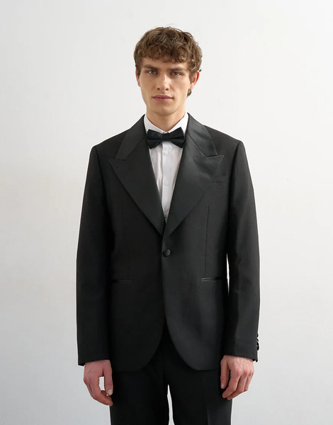  Topman Tuxedo Jacket In Black 