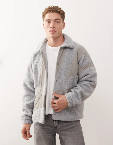  Umbro Fleece Coach Jacket In Grey 