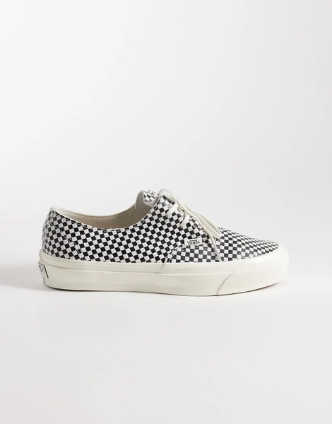  Vans Authentic Small Checkerboard Trainers In Black And White 