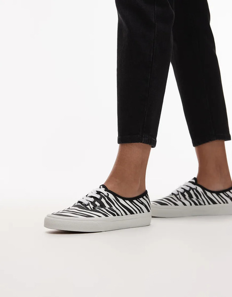  Vans Authentic Trainers In Zebra Print Multi 