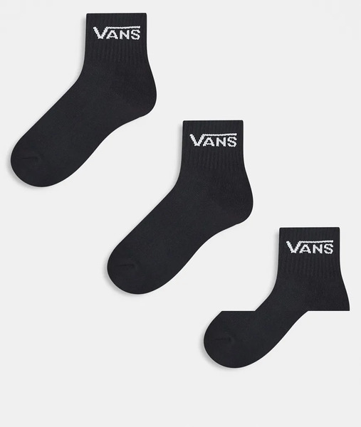  Vans 3 Pack Classic Half Crew Socks In Black 