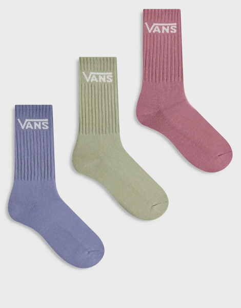  Vans 3 Pack Crew Sock In Multi 