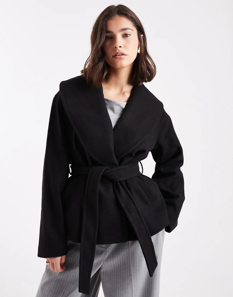  Vero Moda Belted Short Formal Jacket In Black 