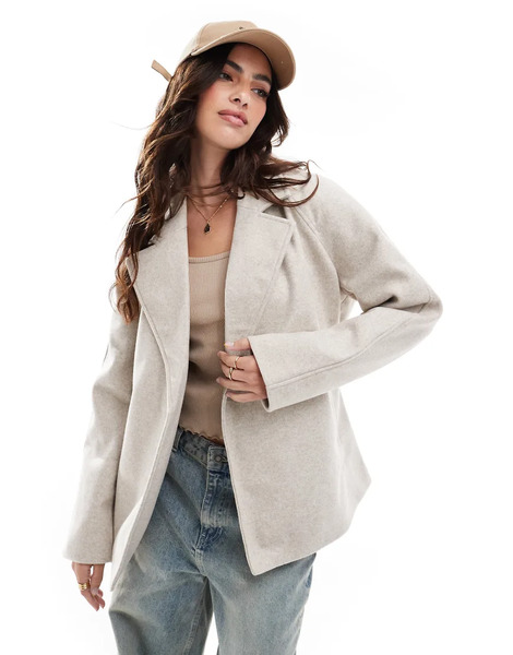  Vero Moda Belted Short Formal Jacket In Cream White 