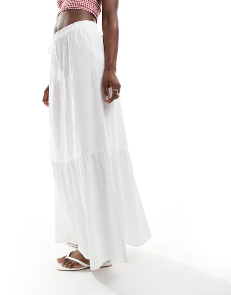  Vero Moda Boho Maxi Skirt In White 