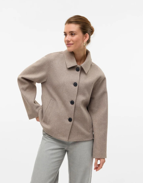  Vero Moda Coat In Moon Rock Grey 